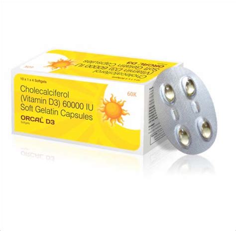 Orcal D3 Softgel Capsules - Cholecalciferol (Vitamin D3 )60000 IU Soft ...