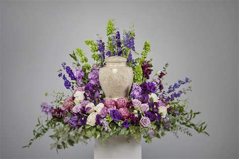Purple Cremation Arrangement - Ramsgate Floral Designs