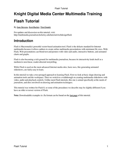 Kdmc-webdesign-flash - Knight Digital Media Center Multimedia Training ...