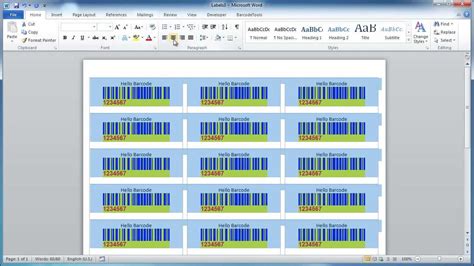 Image result for Barcode Labels in Word