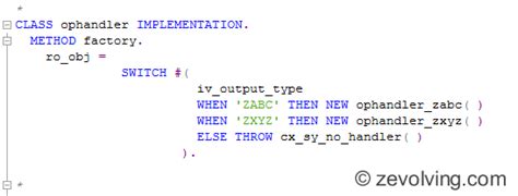 ABAP Factory Design Pattern using Swtich in ABAP 740