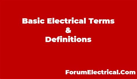 Basic Electrical Terms 的图像结果