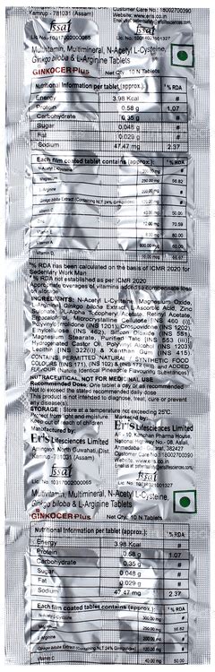 Ginkocer Plus | Order Ginkocer Plus Tablet Online at Truemeds