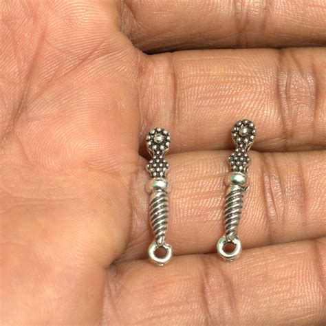 4 Pcs German Silver Earring Components 24x4 mm