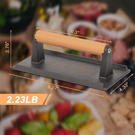 LEVIASHER 2.2 lb Heavy Duty Cast Iron Grill Press, 7.8X3.9 India | Ubuy
