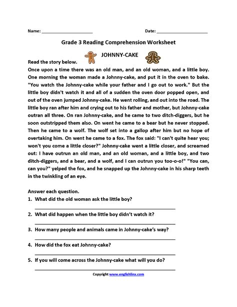 Reading Worksheets | Third Grade Reading Worksheets - Worksheets Library