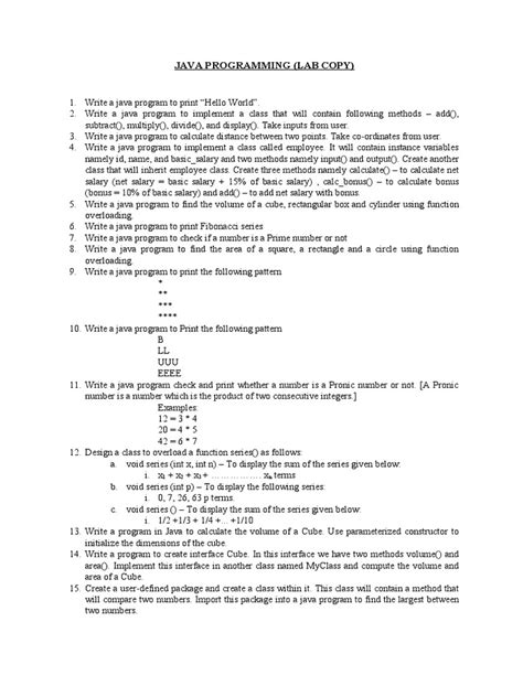 Image result for Java Lab Programs