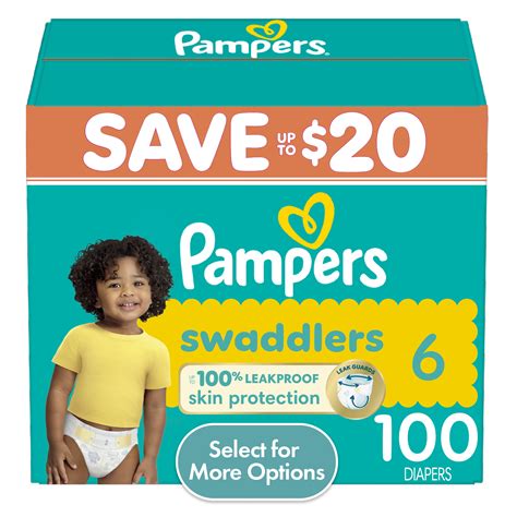 Pampers Swaddlers Diapers - Size 6, 100 Count, Ultra Absorbent and Soft ...
