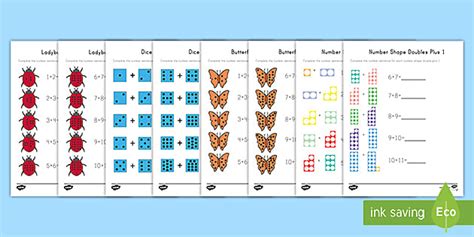 Doubles Plus One Worksheet with Pictures