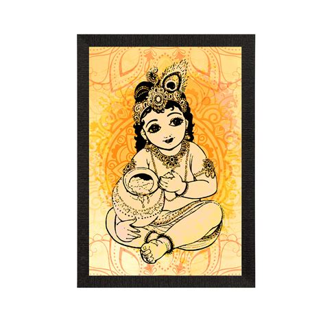 Lord Krishna Satin Matt Texture UV Art Painting - eCraftIndia Online