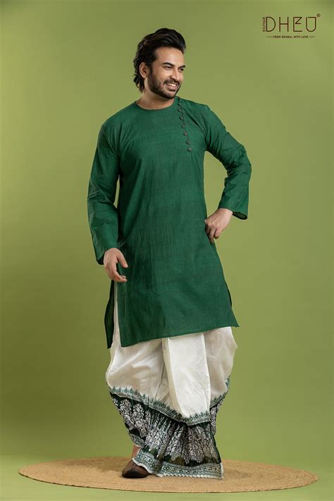 Rajbari Collection | Aristocratic Bengali Kurta Dhoti Set by Dheu– Dheu