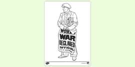 WW2 Colouring Page Soldier | Colouring Sheets (teacher made)