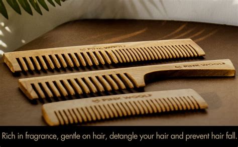Buy Pink Woolf Handmade Neem Wooden Hair Combs for Women & Men (COMBO ...