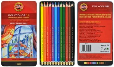 Koh-I-Noor Polycolor Drawing Pencil Set, 72 Assorted Colored Pencils in ...