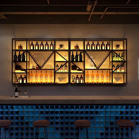 Wall Mounted Iron Wine Racks Modern Style Wine Holder Rack in Black ...