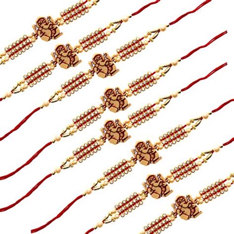 Buy ascension ® Ganesh ji Lord Ganesha Kudan Stone Rakhi Designer Rakhi ...