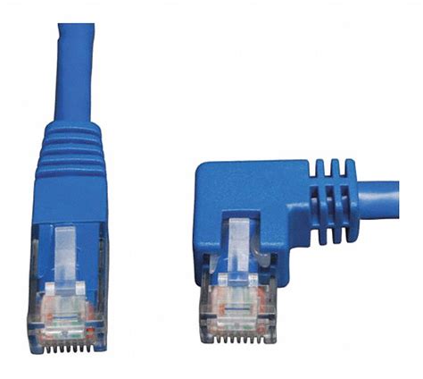 TRIPP LITE, N204-010-BL-RA, Cat6 Cable,Right Angle,RJ45,Blue,10ft ...