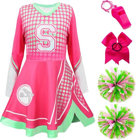 Buy 5pcs Cheerleader Costume for Girls, Cheerleading Uniform Dress ...