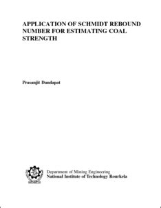 Application of Schmidt Rebound Number for Estimating Coal Strength ...