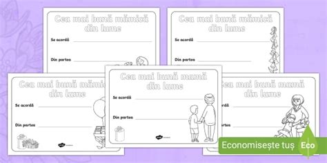 Ziua mamei – Diplome de colorat (teacher made) - Twinkl