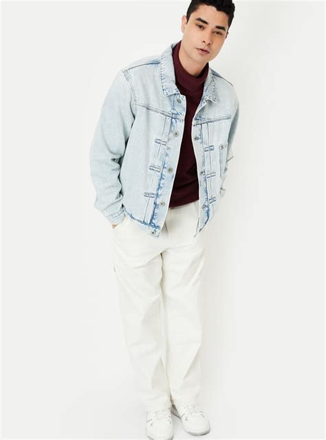 Buy Men Solid Denim Jacket Online at just Rs. 1899.0 - 1000013967600 ...