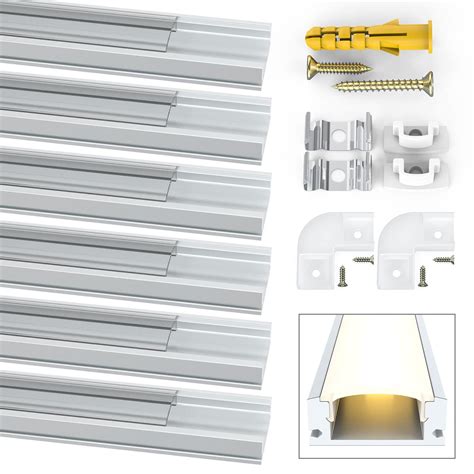 Buy Jirvyuk Led Aluminum Profile, 6 Pack 1m/3.3ft U-Shape Led Channel ...