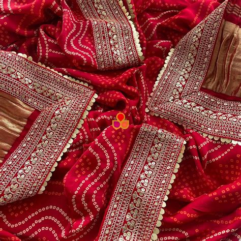 Bridal Red Kareena Royale Bandhani Silk Dupatta – anokherang