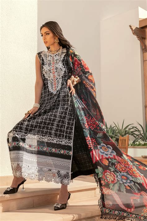 Mushq Hemline Casablanca Spring/Summer Lawn Collection – Dark Noir ...