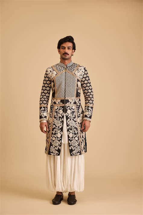 Miraas paneled sherwani