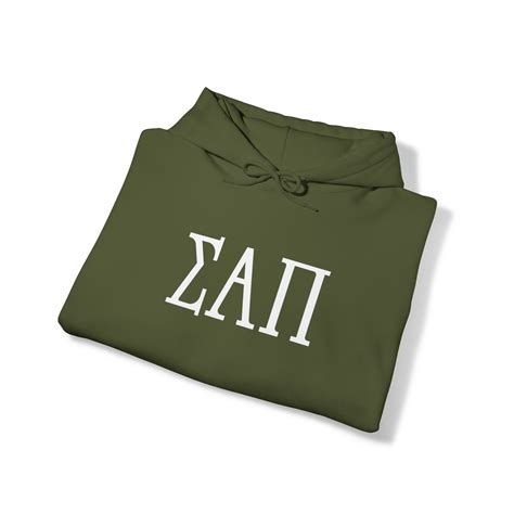 SIGMA ALPHA PI Elite Heavy Hooded Sweatshirt - White Letters - NSLS Shop