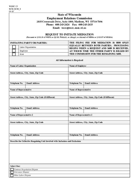 2018-2026 Form WI WERC-25 - Blank Fillable Template | Fill Out, Print ...