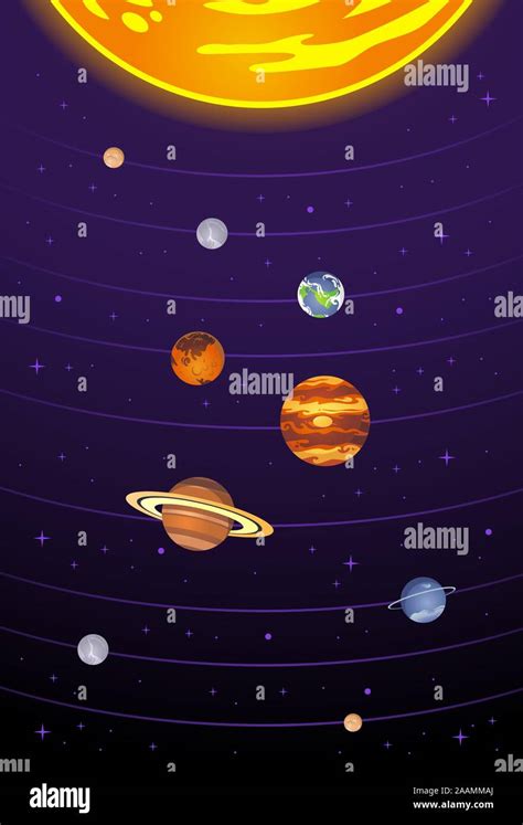 Solar system planets cartoon illustration Stock Vector Image & Art - Alamy