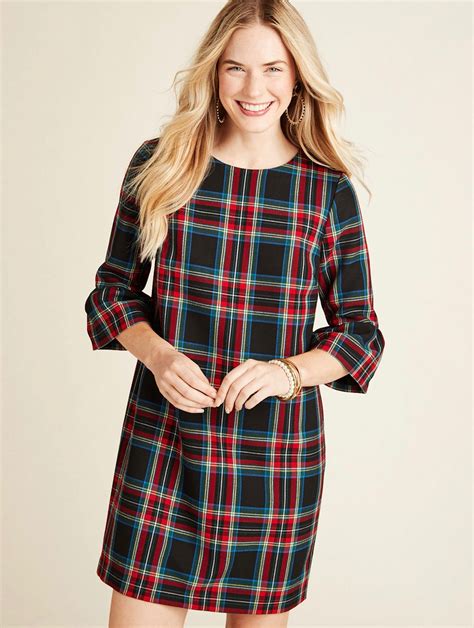 plaid-flutter-sleeve-shift-dress-tartan-holiday-christmas-womens