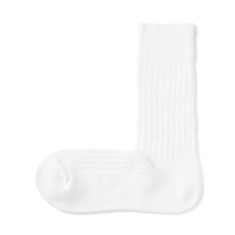 紳士 足なり直角 リブ編み 厚手靴下（無地） | 無印良品