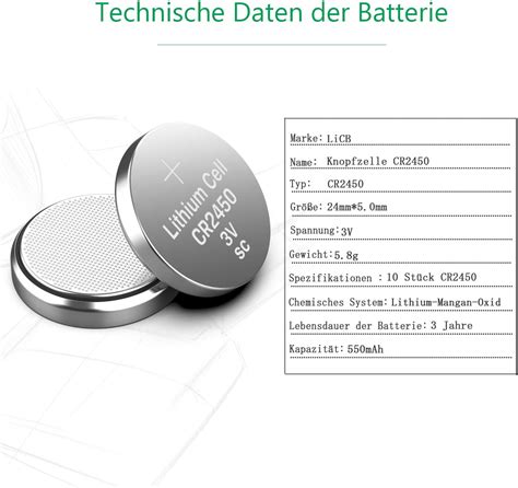LiCB CR2450 3V lithium button cell batteries CR 2450 India | Ubuy