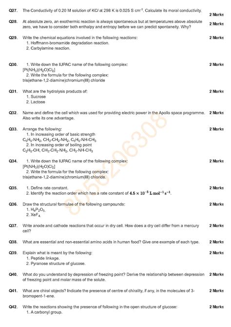 12TH CBSE Q CHEMISTRY 2 MARKS QUESTIONS 11 DEC 2025