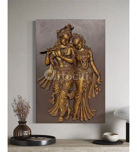 18X12 Inch Radha Krishna 3D Relief Mural Wall Art
