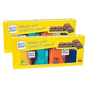 Ritter Sport Chocolates Nut Variety, Whole Almonds & Chopped Hazelnuts ...