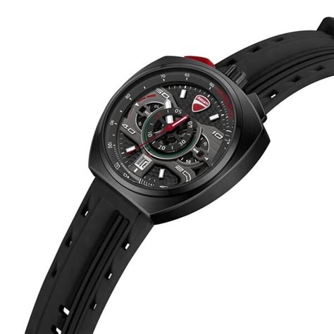 Buy Online Ducati Quartz Chronograph Black Dial Black Silicone Strap ...
