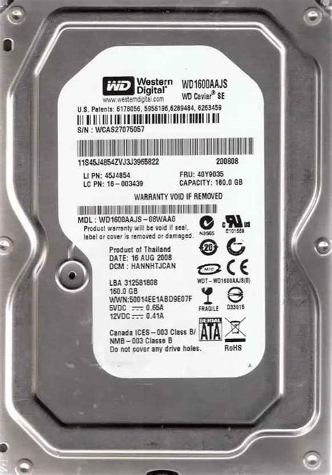 WD WD1600AAJS 160 GB Desktop Internal Hard Disk Drive | Price, Key ...