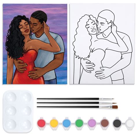 VOCHIC Paint and Sip kit Pre Drawn Canvas Painting Kit for Adults Kids ...