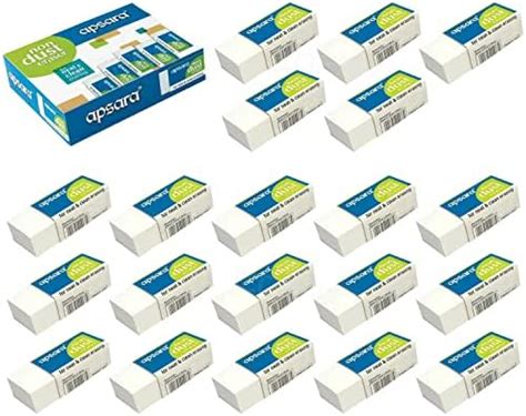 Doms Non-Toxic Dust Free Extra Long Eraser Box Pack | For Clean & Clear ...