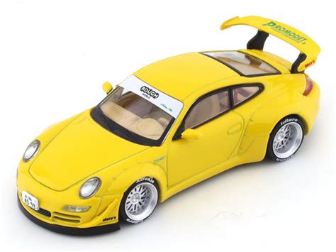Porsche 911 997 RWB yellow 1:64 Tarmac Works diecast scale model car ...