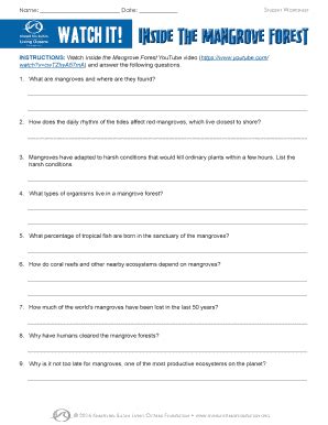Inside The Mangrove Forest Worksheet Answers - Fill Online, Printable ...
