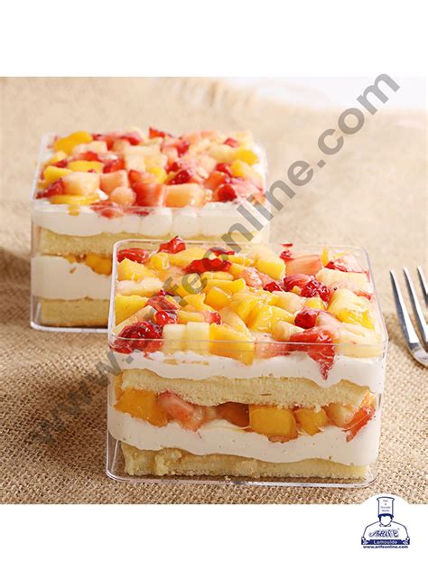 Cake Decor Transparent Acrylic Dessert Square Tub With Lid ( Pack of 1 ...