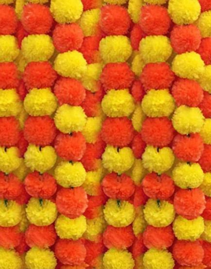Yellow and orange flower thoranam - YOT01 - 1 string -c – Decor Duniya