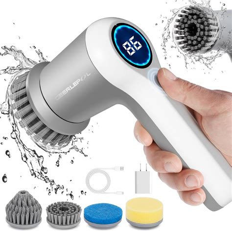 GEERLEPOL Electric Spin Scrubber, Power Scrubber Cordless Electric ...