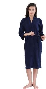 HotGown Navy Blue Large Bath Robe - Buy HotGown Navy Blue Large Bath ...