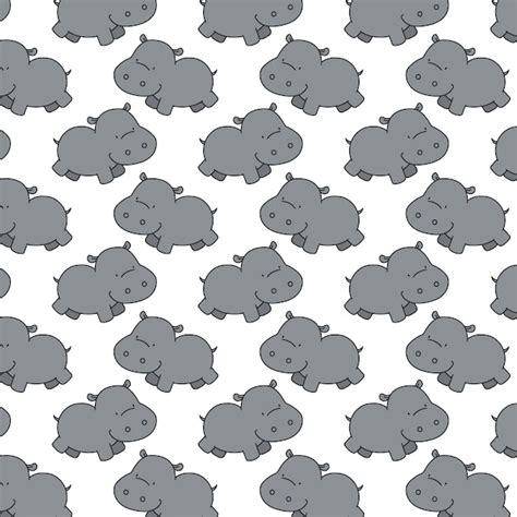 Motif mignon bébé hippo | Vecteur Premium