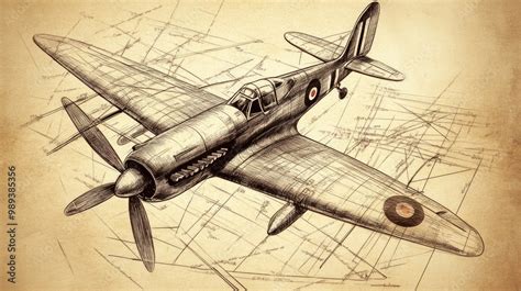 Image result for Spitfire Plane Drawing